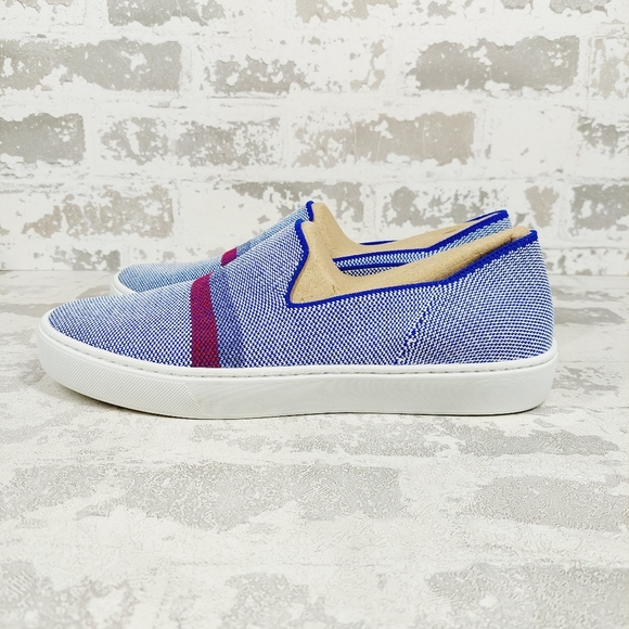 Rothy's Shoes - New Rothy’s Original Blue Knit Round Toe Slip On Reflector Sneaker E705